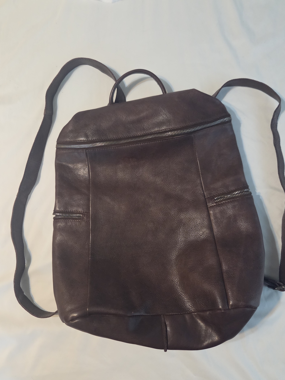 Vilenca Holland Dark Brown Leather Backpack Rucksack Travel Bag